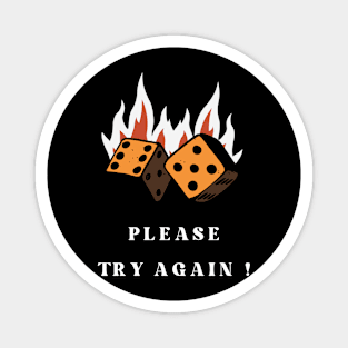 Flaming Dice Magnet